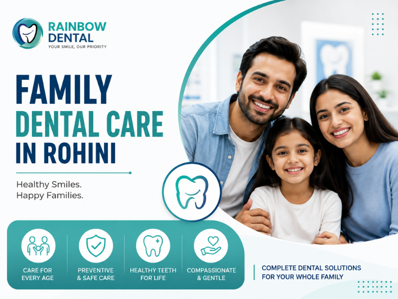 Family dental care in Rohini at Rainbow Dental for children, adults, and senior family members