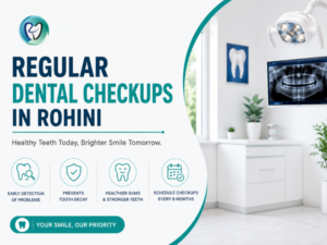 Regular dental checkups in Rohini at Rainbow Dental help maintain healthy teeth and gums