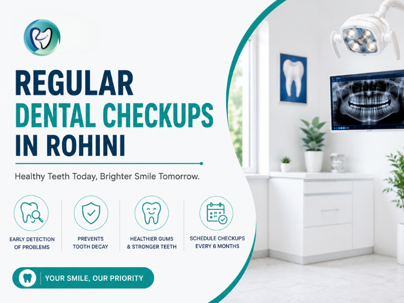 Regular dental checkups in Rohini at Rainbow Dental help maintain healthy teeth and gums